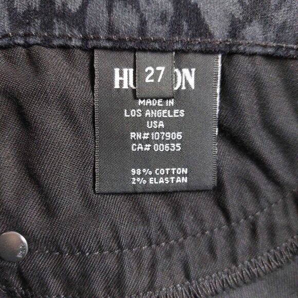 Hudson Jeans Womens 27 Black Barbara High Waist Super Skinny Made USA Boot Tuck - Picture 11 of 14